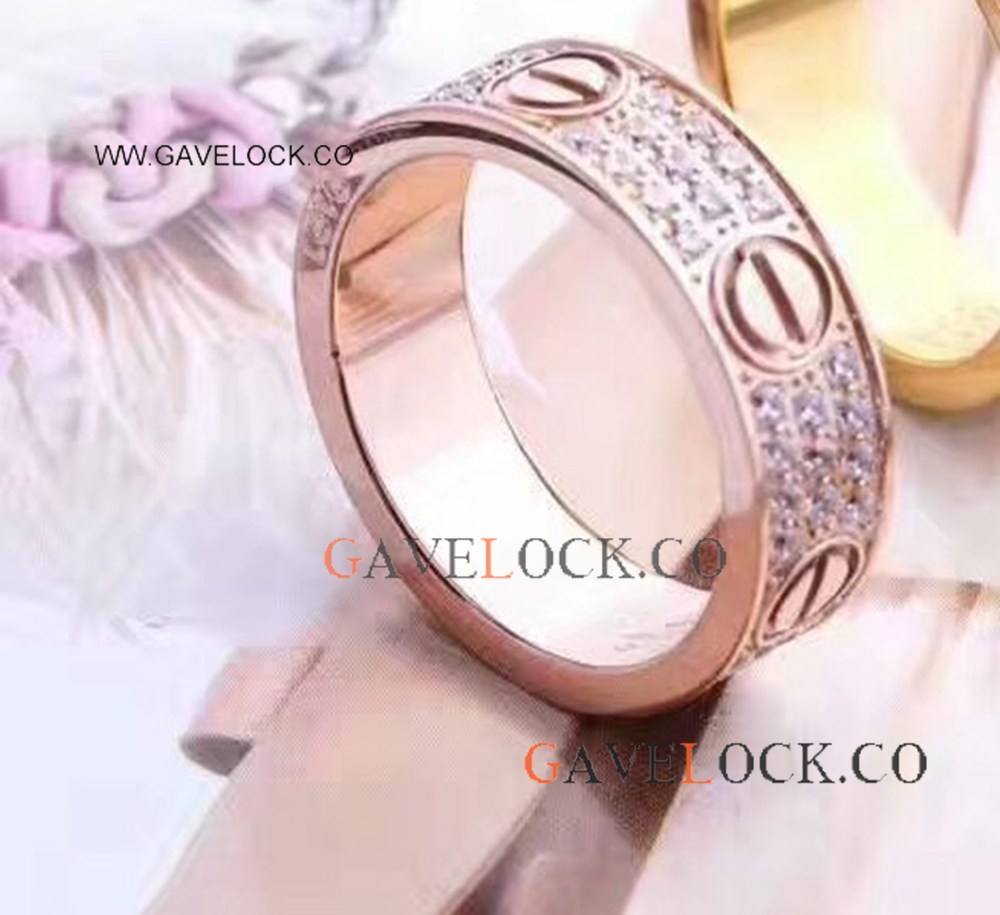 Buy Cartier Love Wedding Band Rose Gold Full Diamond